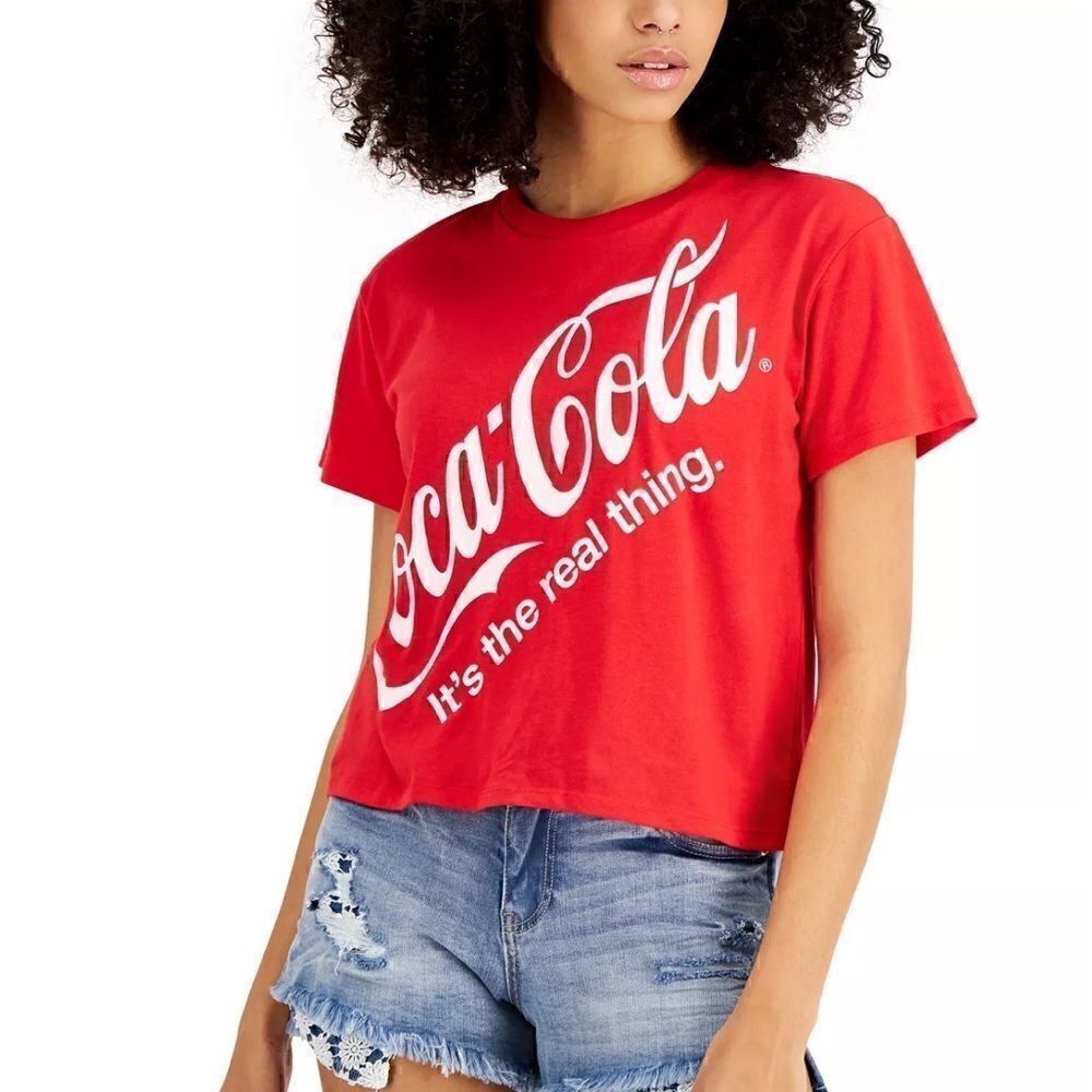 FREEZE 24-7 Juniors' top Coca-Cola Cropped T-Shirt XL